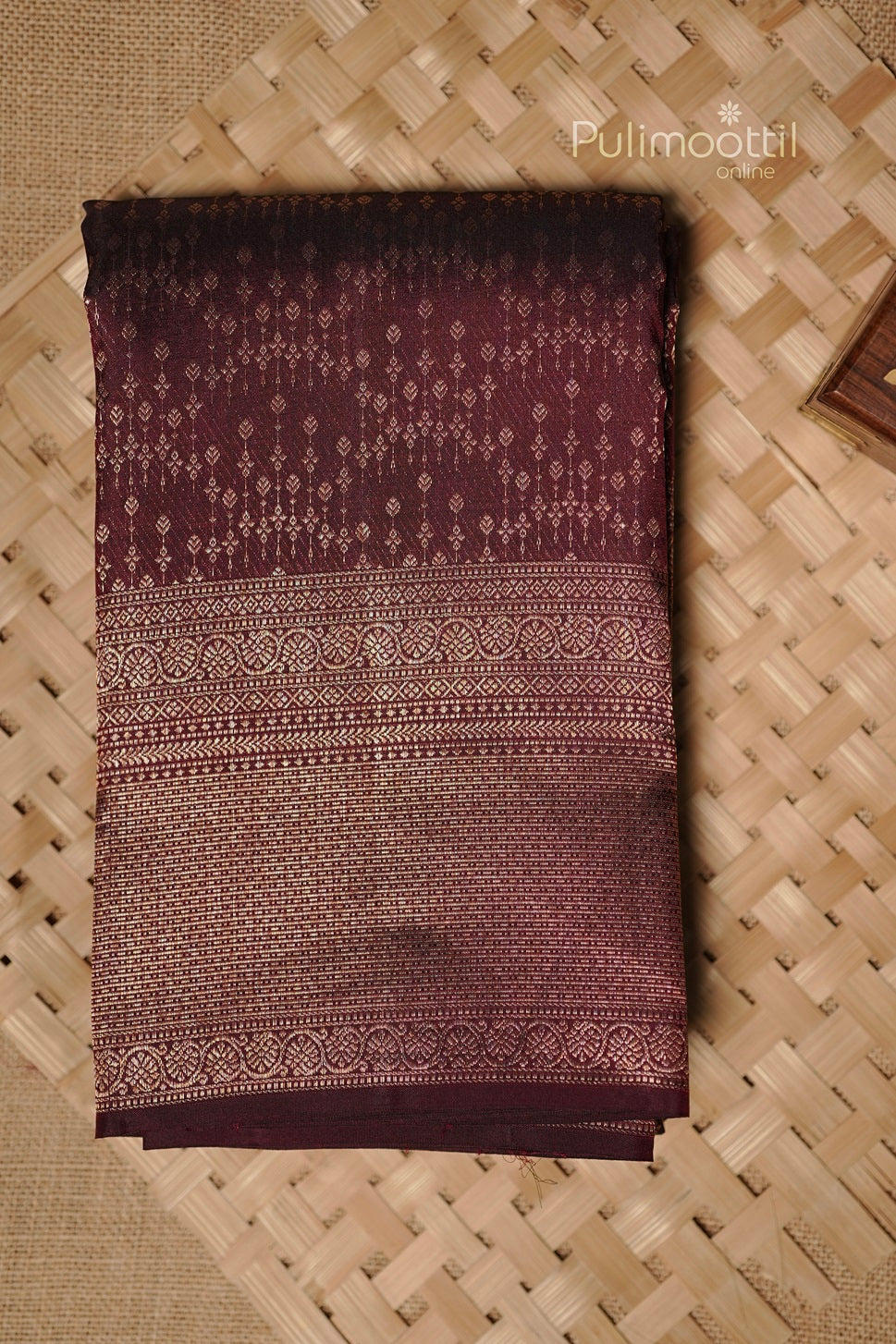 Maroon Colour Kanchipuram Brocade Wedding Saree