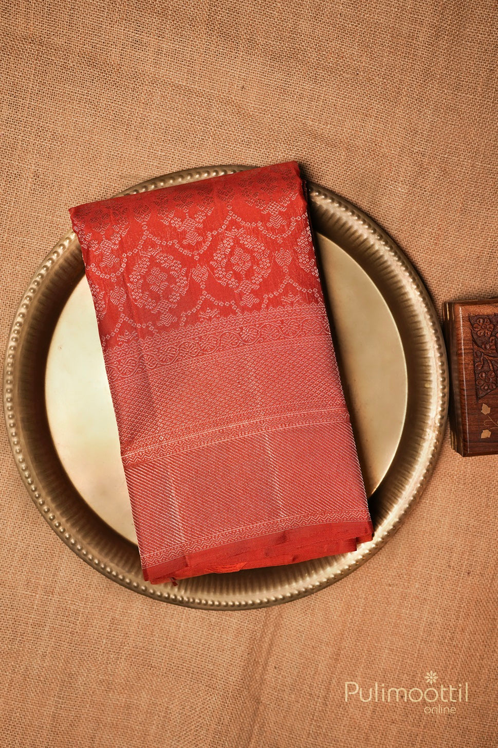 Orange Color Kanchipuram Brocade Wedding Saree