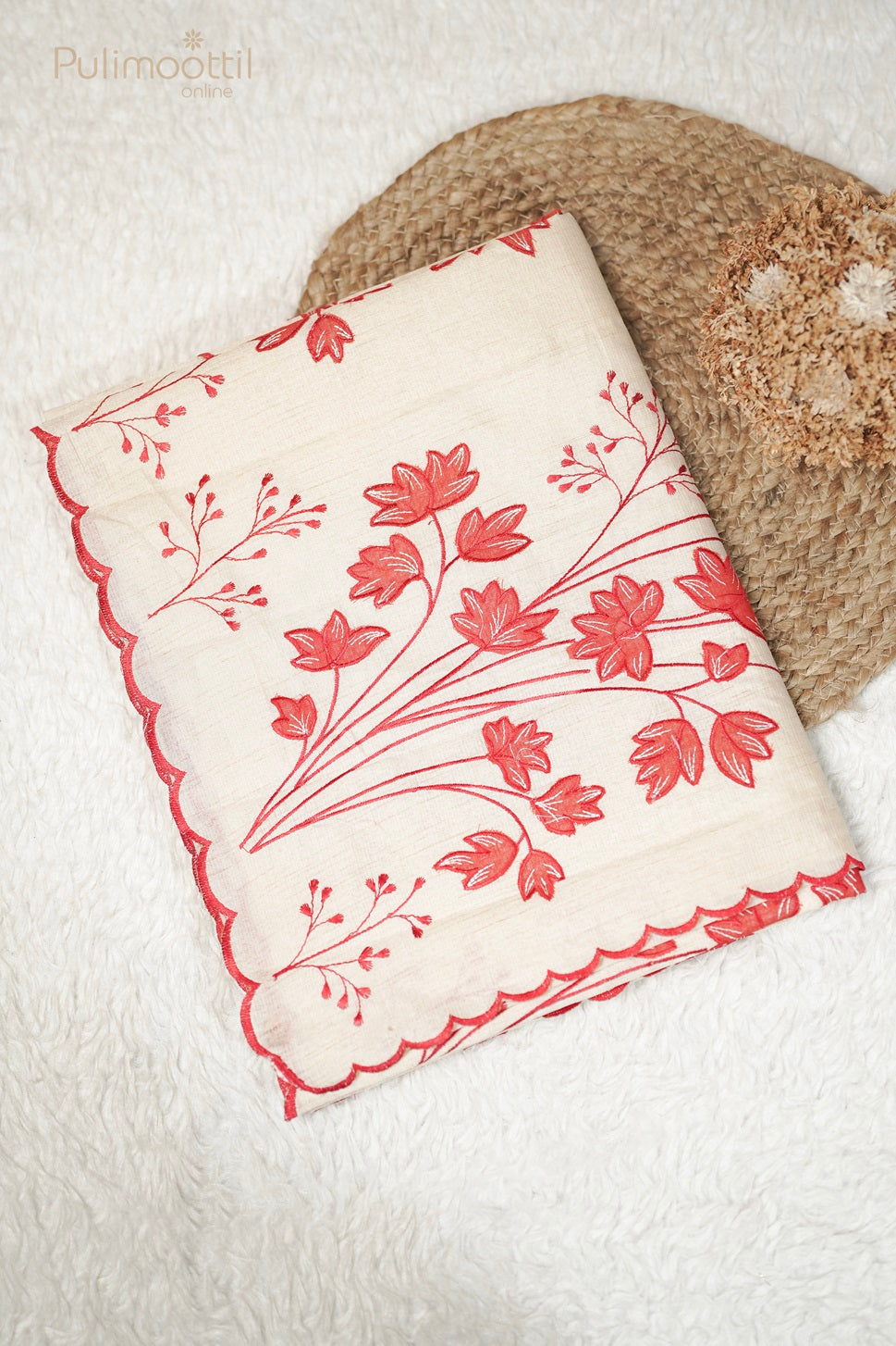 Off White Colour Applique Work Fancy Saree