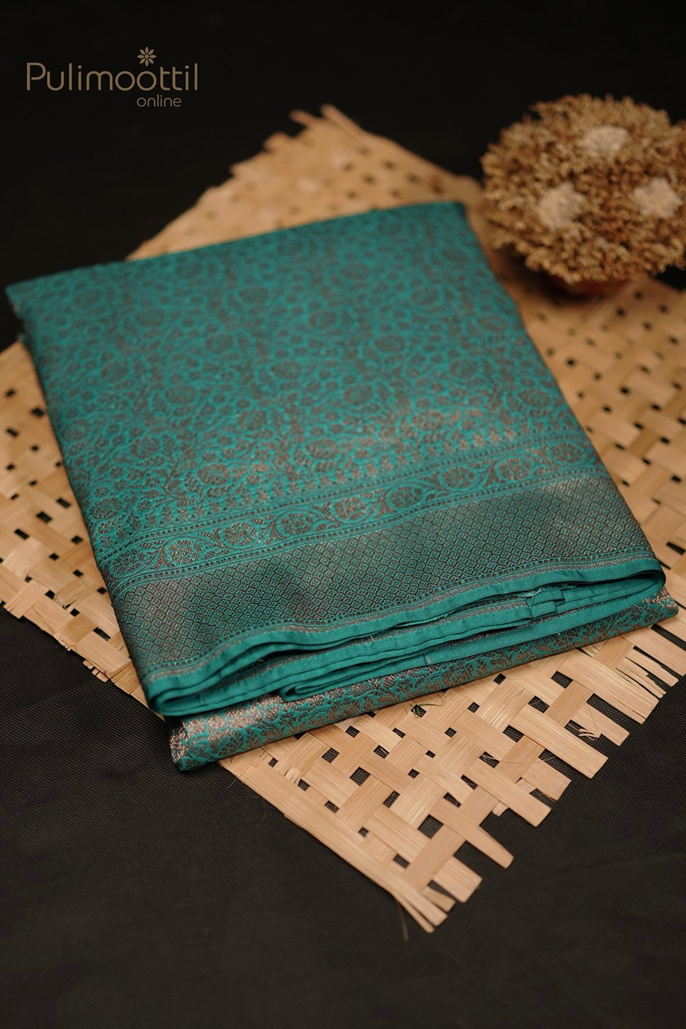 Peacock Green Colour Kattan Saree