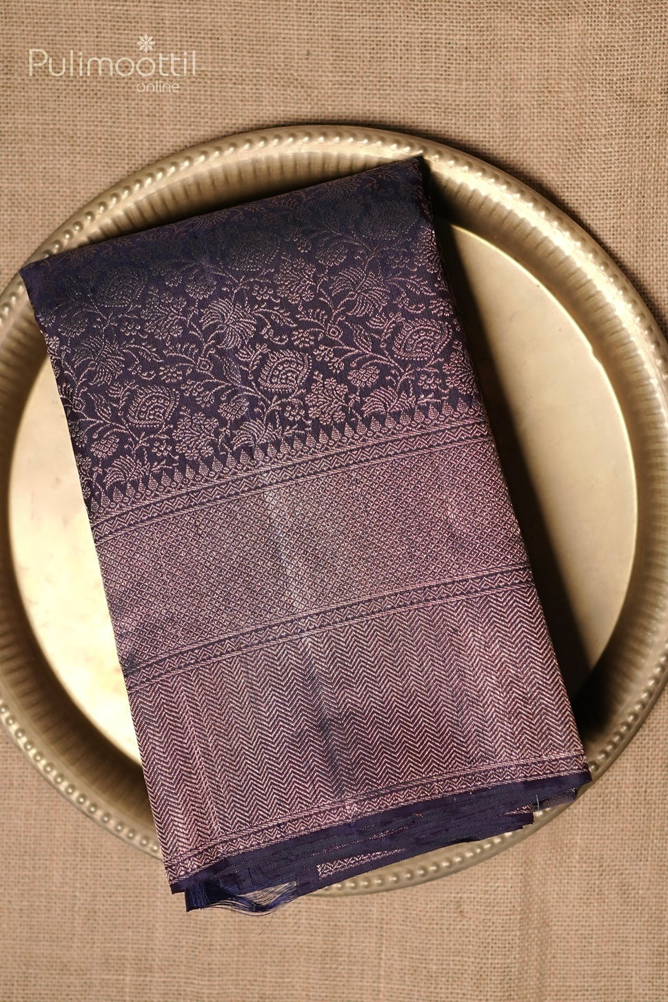 Dark Violet Colour Kanchipuram Brocade Wedding Saree