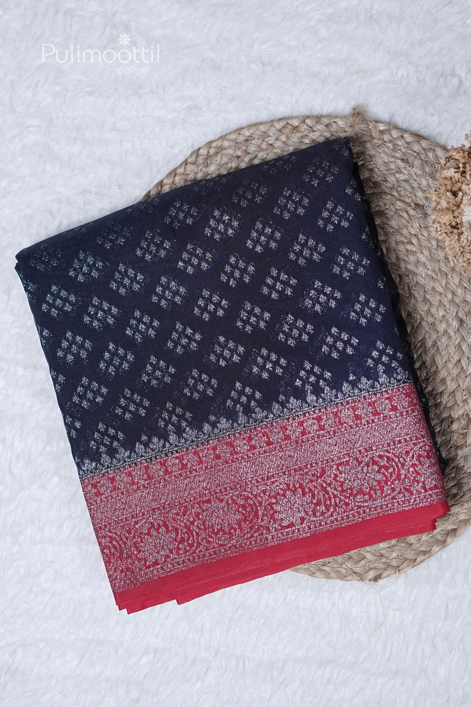 Dark Blue Colour Georgette Semi Banarasi Saree