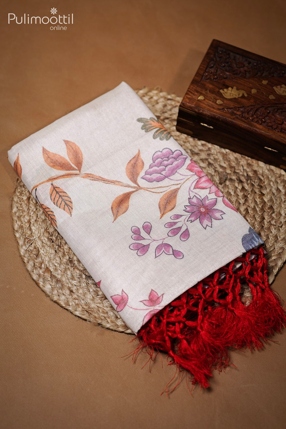 Kerala Rose Gold Tissue Digital Print Set Saree.