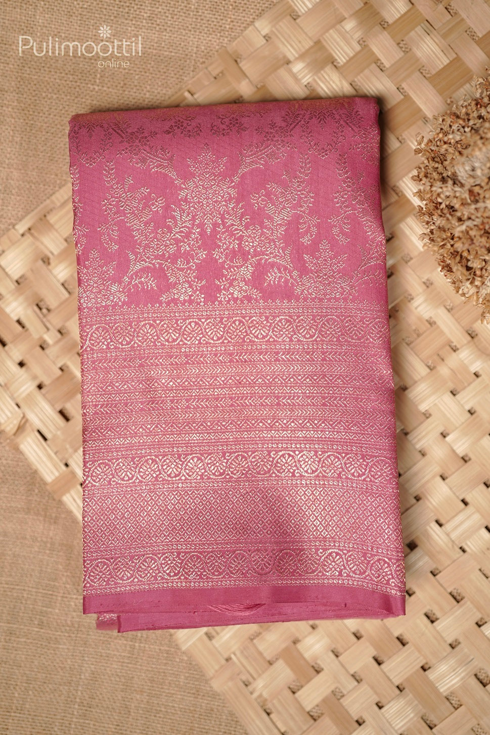 Pastel Pink Colour Kanchipuram Brocade Wedding Saree
