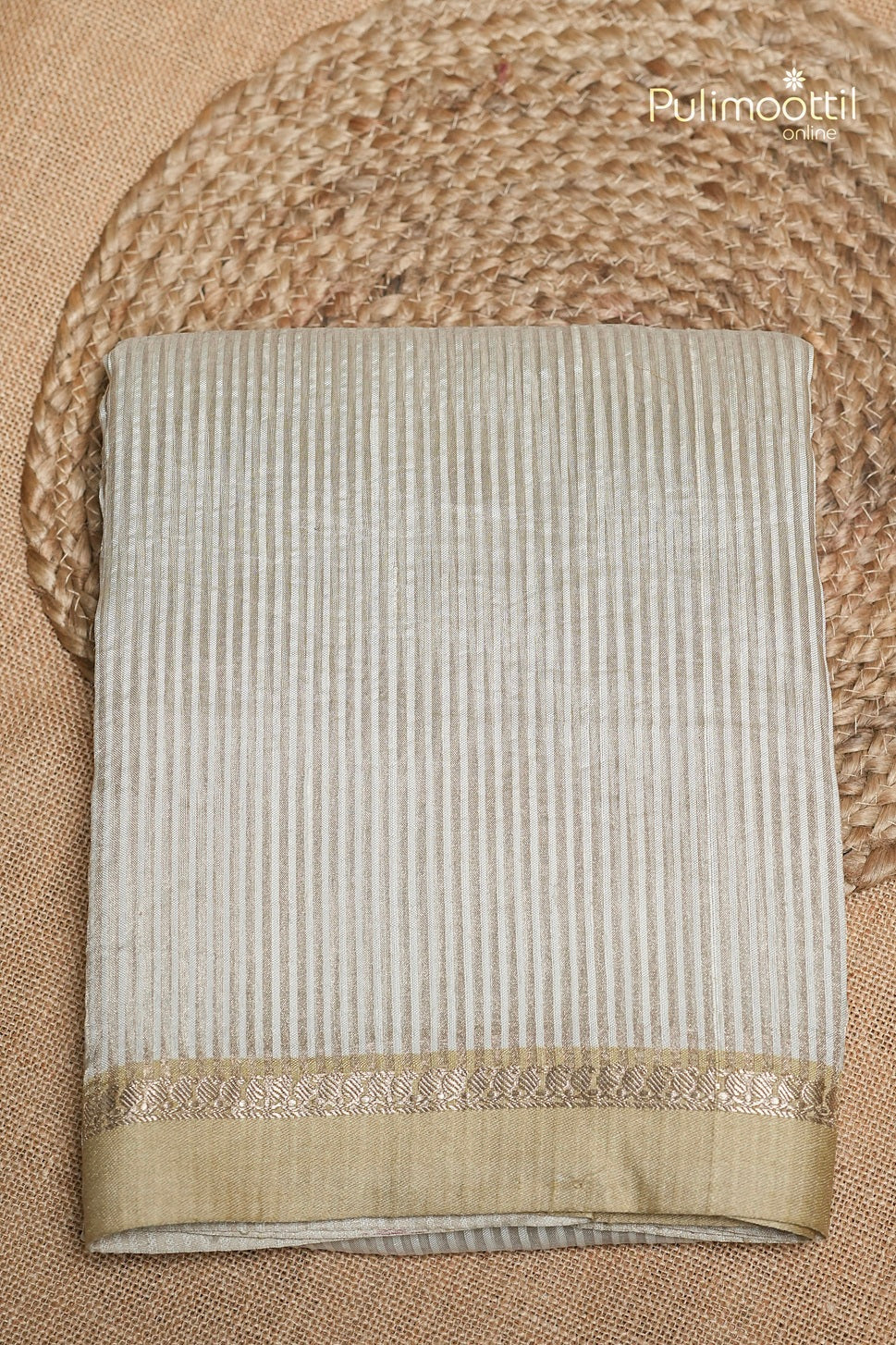 Ivory Colour Tissue Organza Fancy Saree