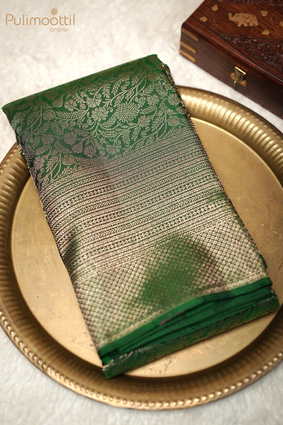 Green Colour Kanchipuram Brocade Saree.