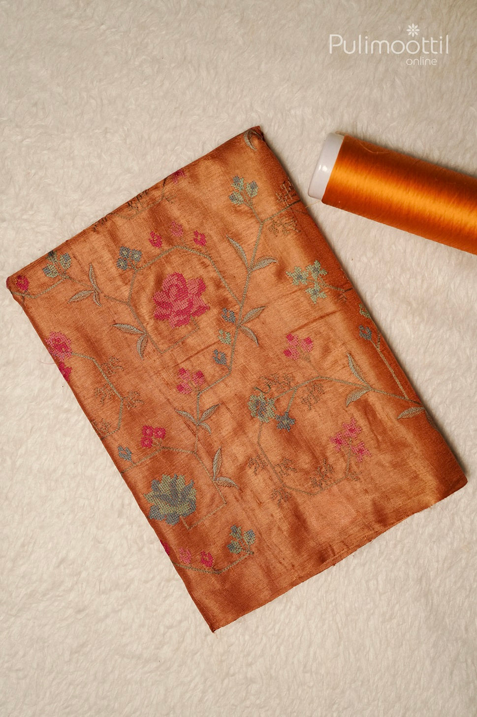 Scarlet Colour Tussar Silk Saree