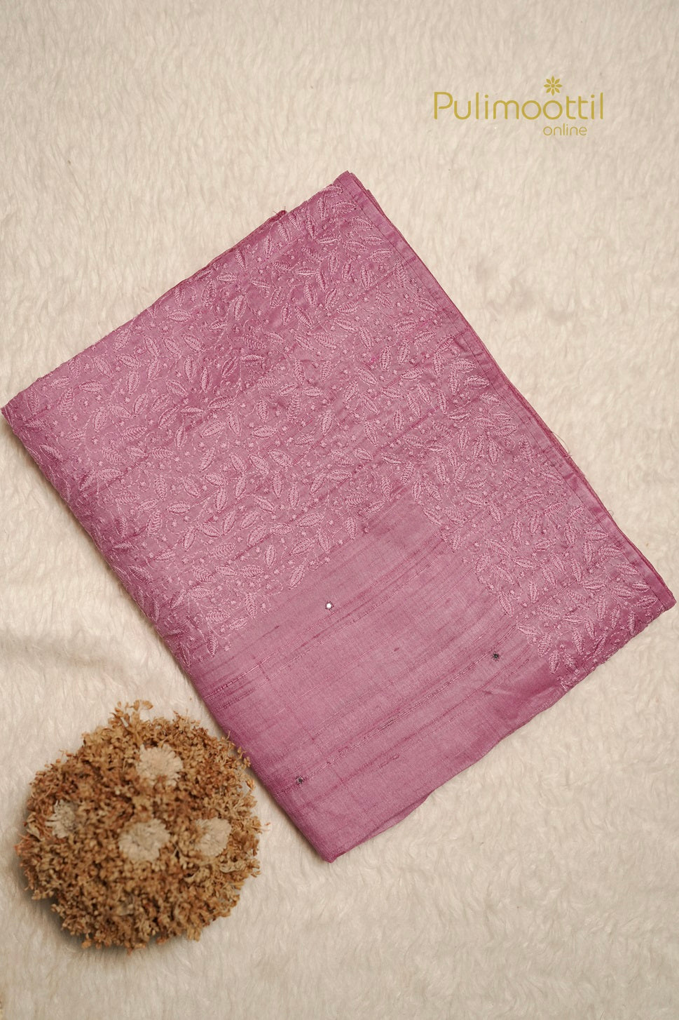 Pastel Pink Colour Tussar Silk Saree