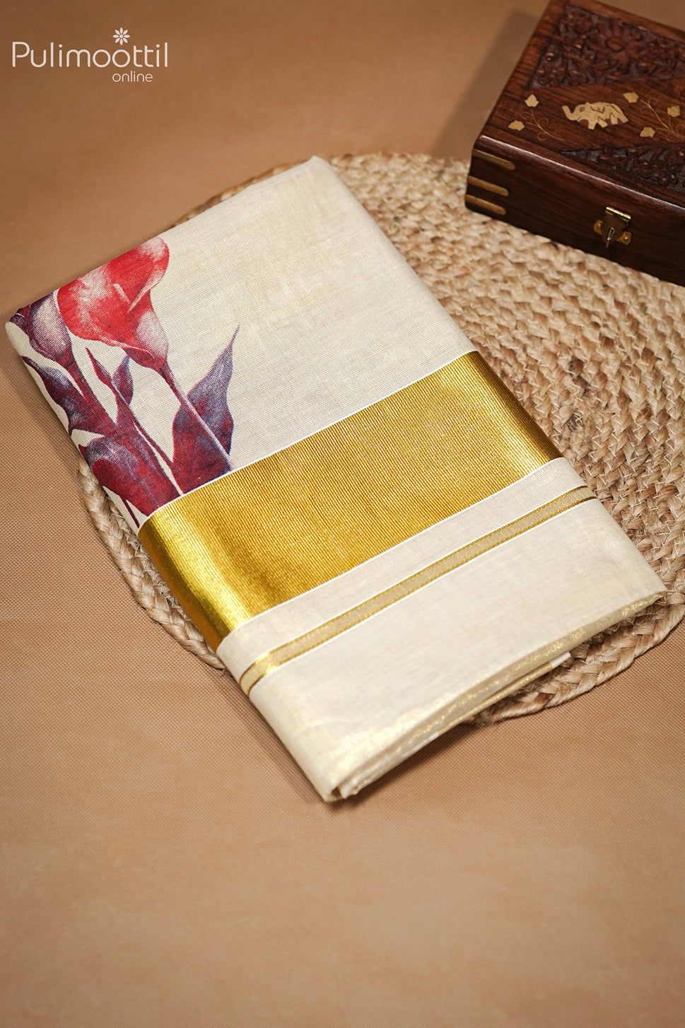 Kerala Golden Tissue Set Saree.