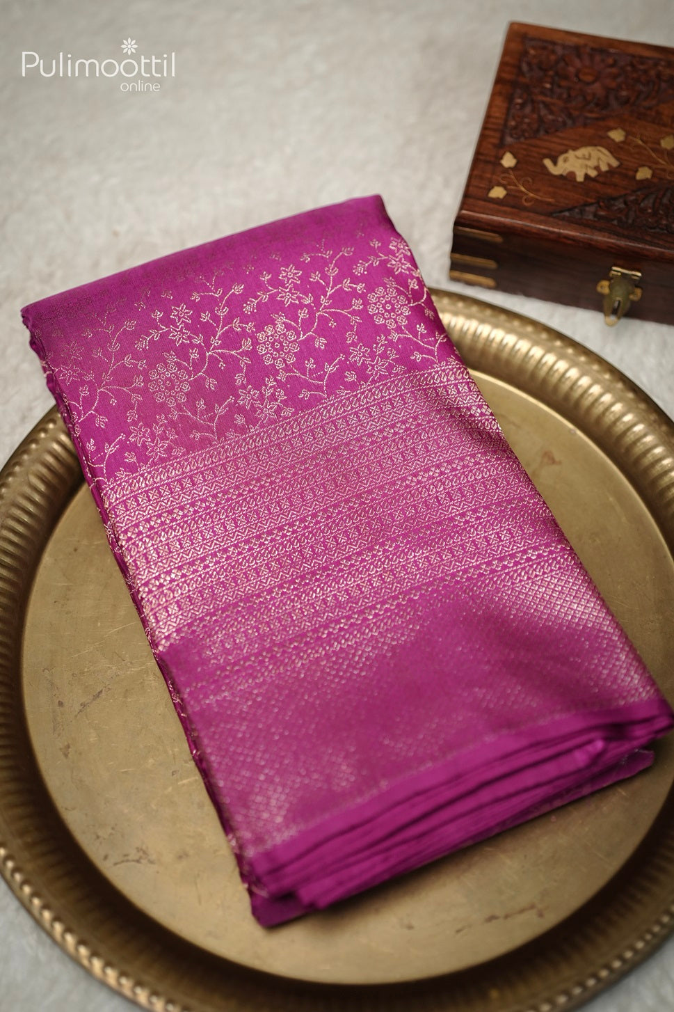 Pink Colour Kanchipuram Brocade Saree.