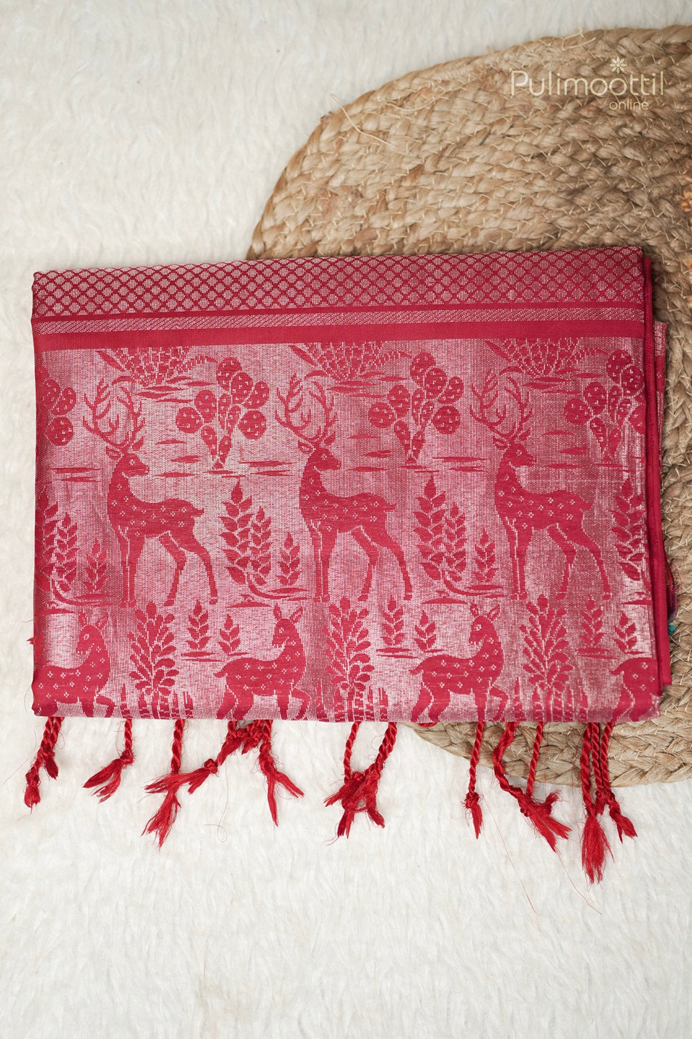 Reddish Pink Colour Kanchipuram Soft Silk Saree