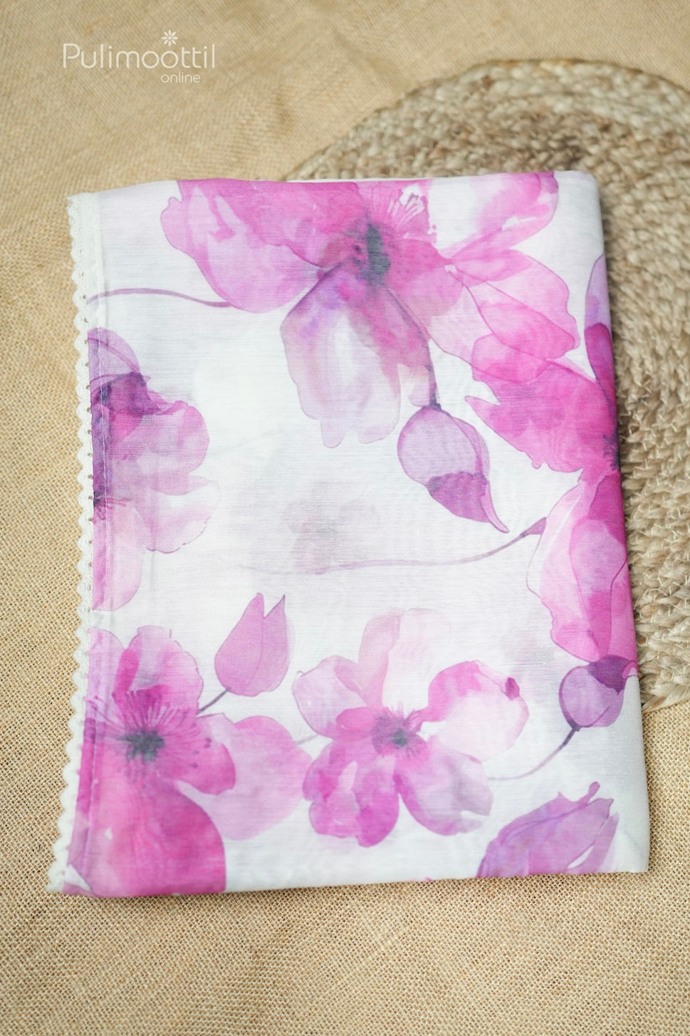 Cream Colour Semi Chanderi Fancy Saree