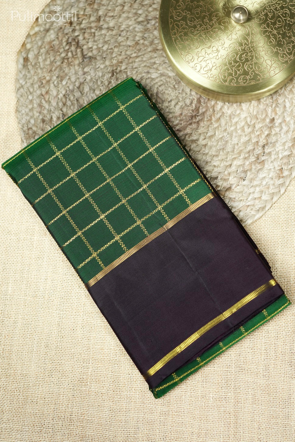 Green Colour Kanchipuram Designer Saree