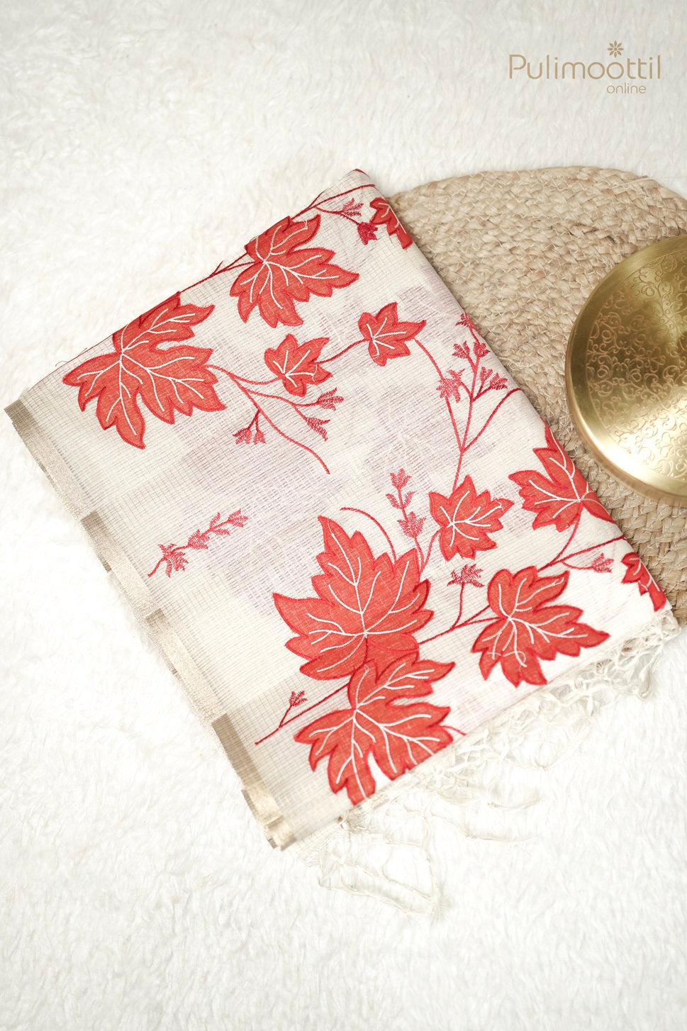 Cream Off-White Colour Net Cotta Applique Work Fancy Saree