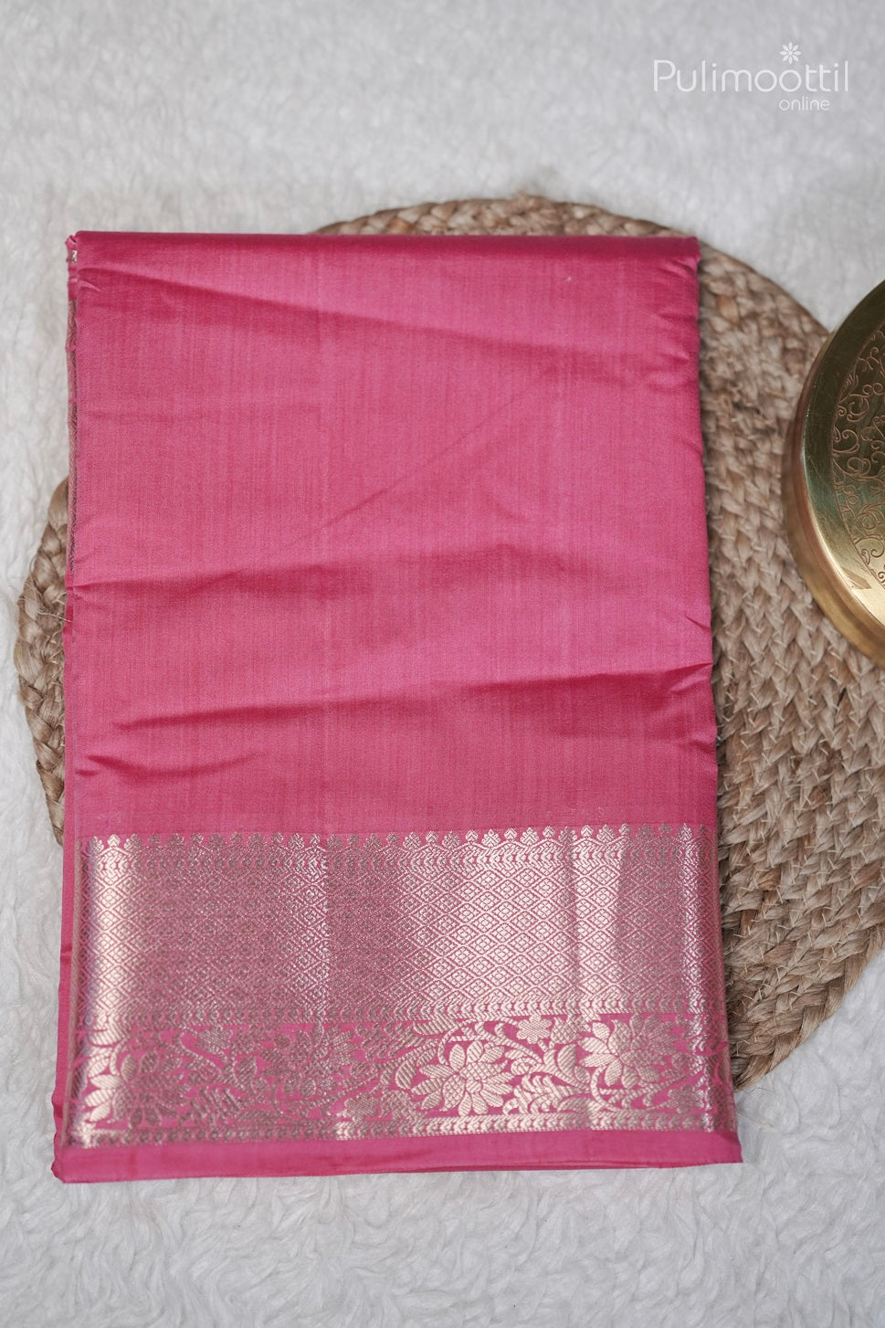 Hot Pink Chiniya Silk Saree