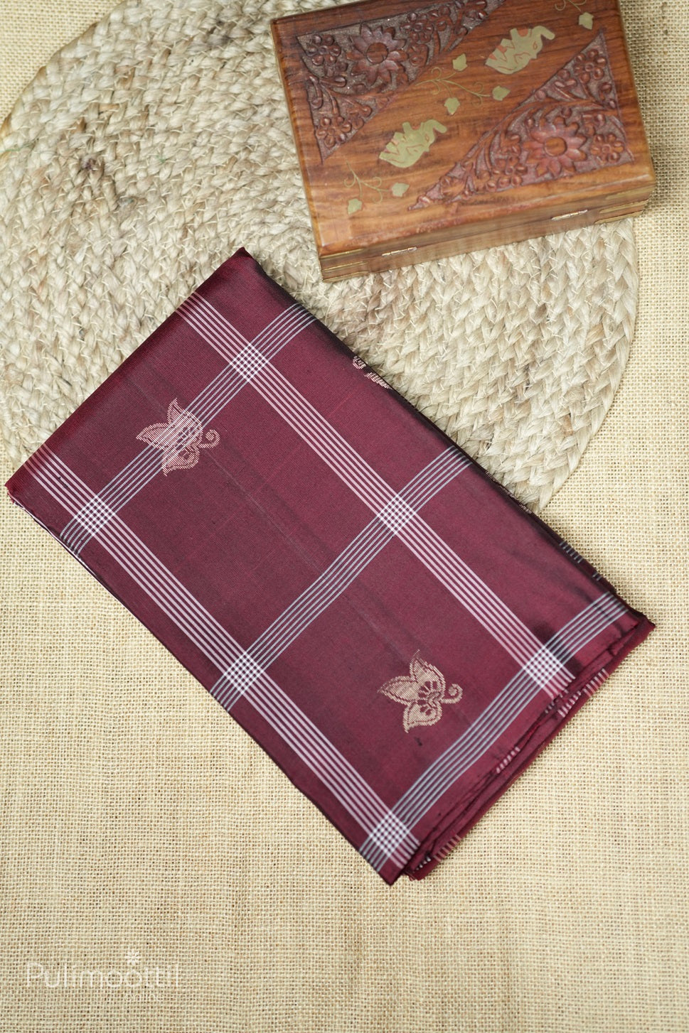 Maroon Colour Kanchipuram Soft Silk Saree