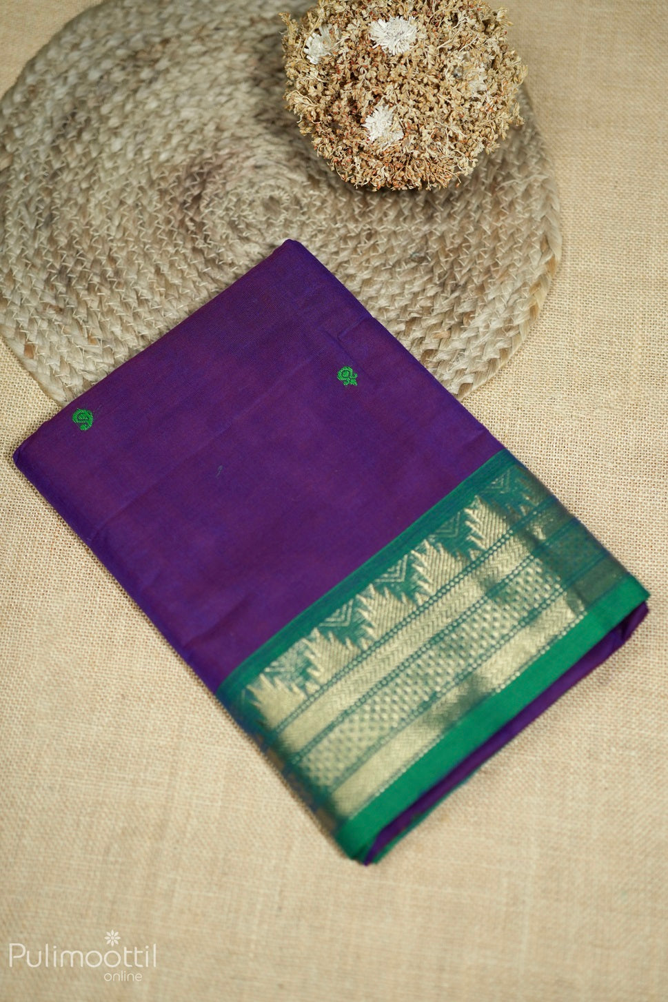 Dark Violet Colour Kalyani Cotton Saree