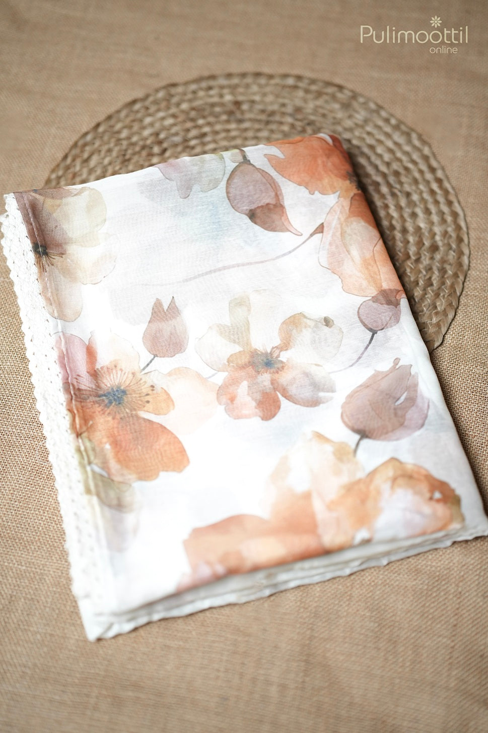 Off White Colour Floral Printed Fancy Saree