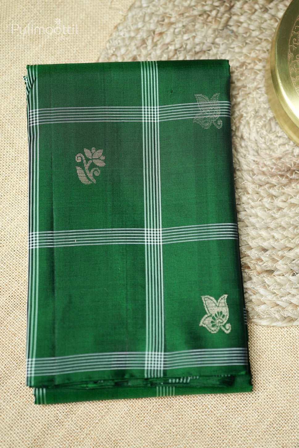 Dark Green Colour Kanchipuram Soft Silk Saree