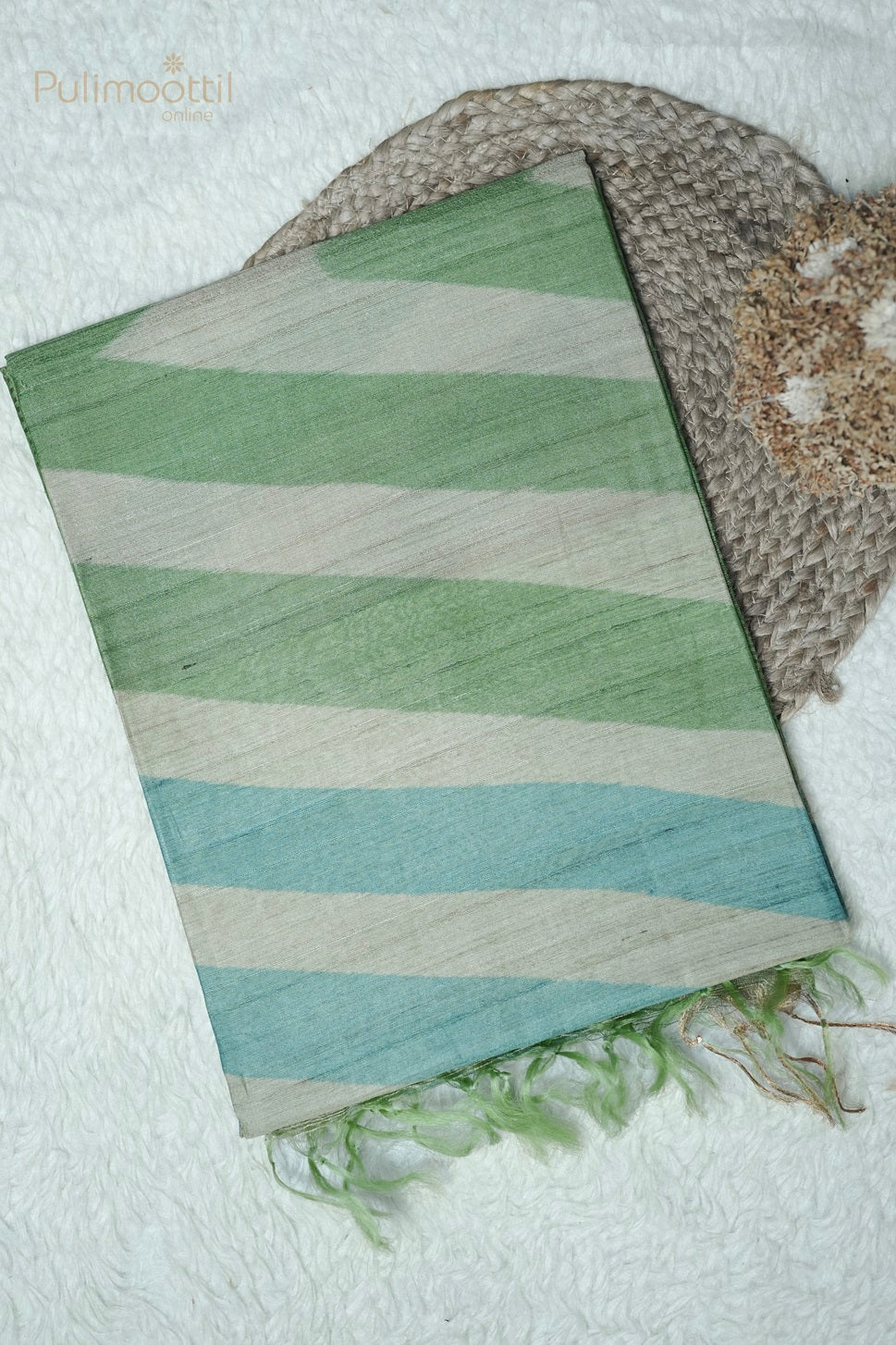 Multishaded Tussar Silk Saree