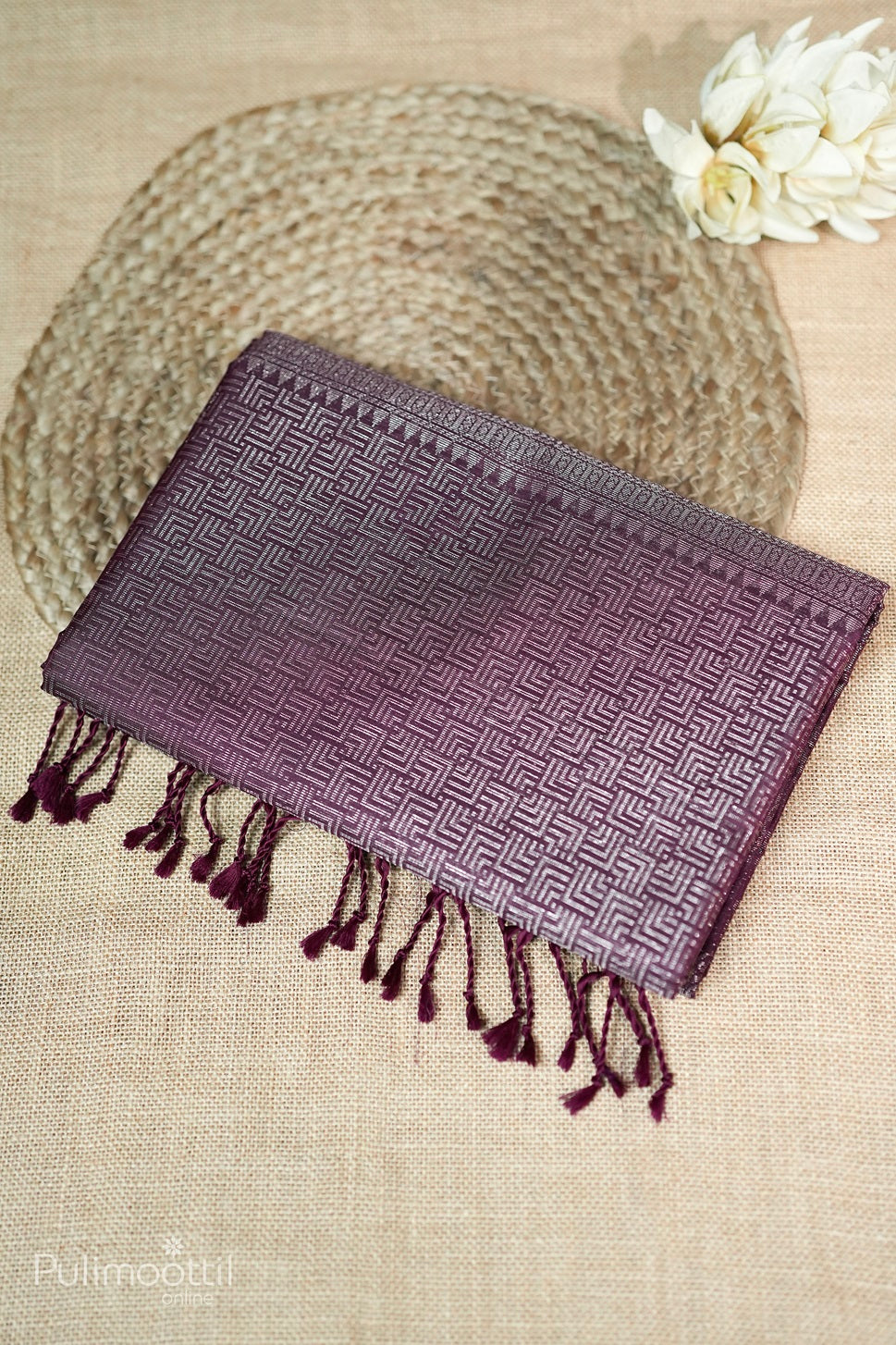 Purple Colour Kanchipuram Designer Saree