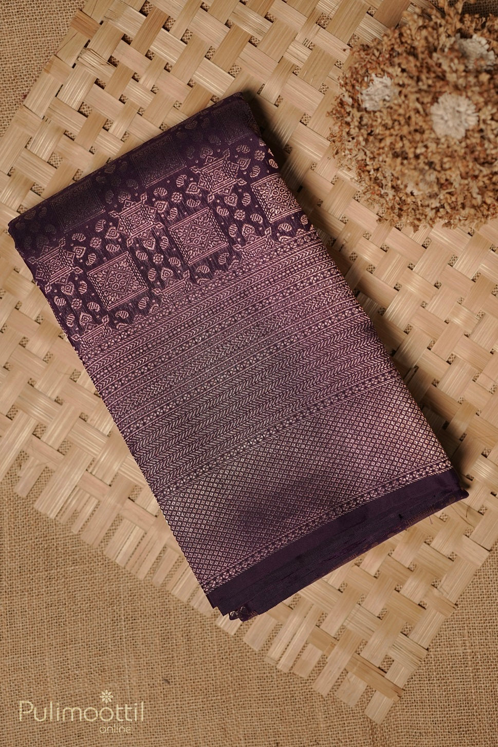 Violet Colour Kanchipuram Brocade Wedding Saree