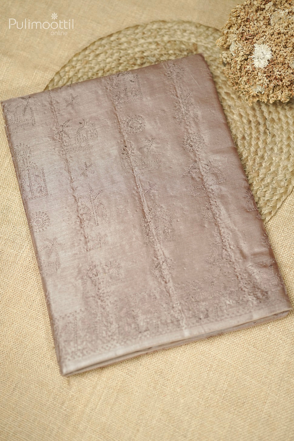 Chikoo Colour Tussar Silk Saree