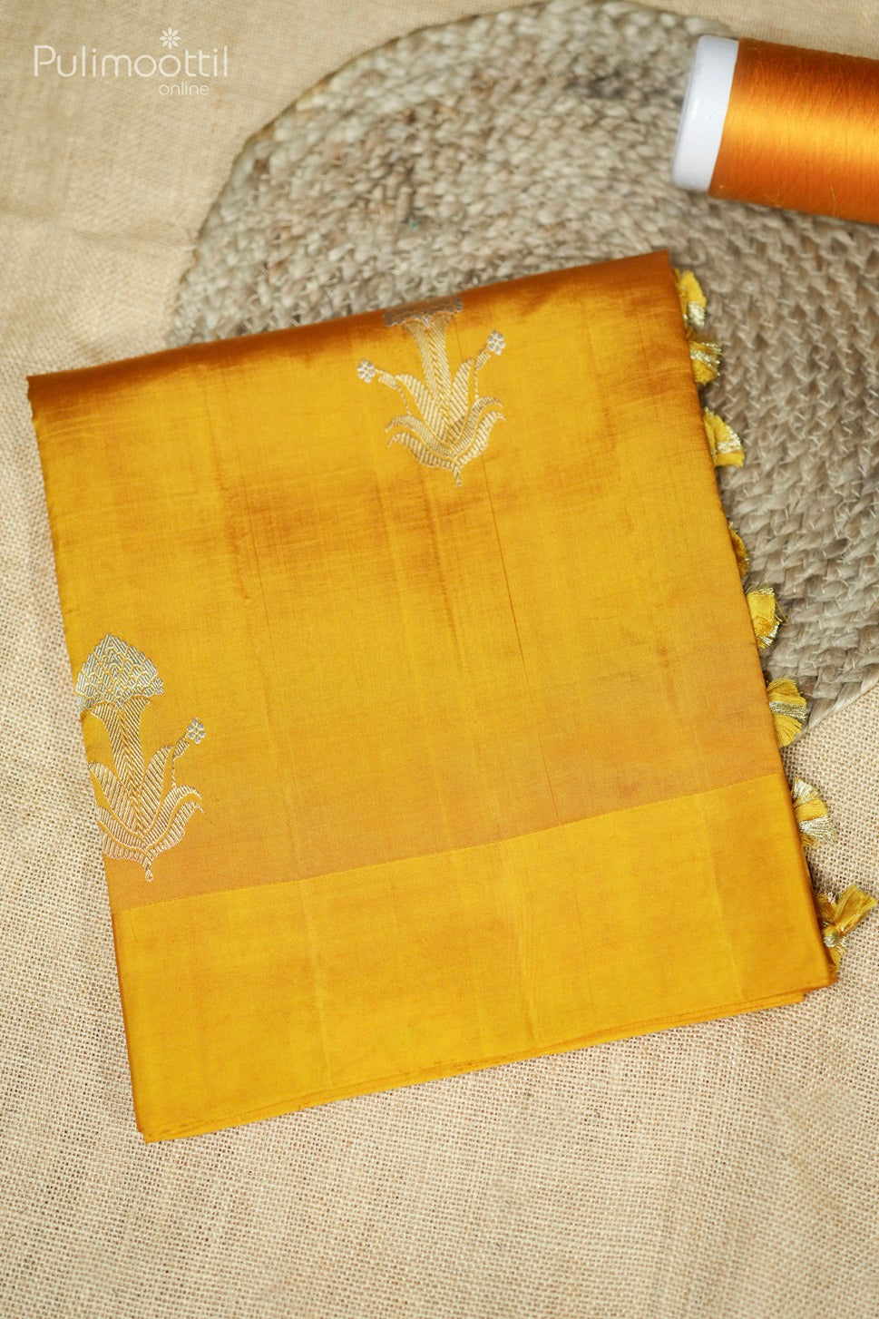 Mustard Yellow Colour Puna Silk Saree