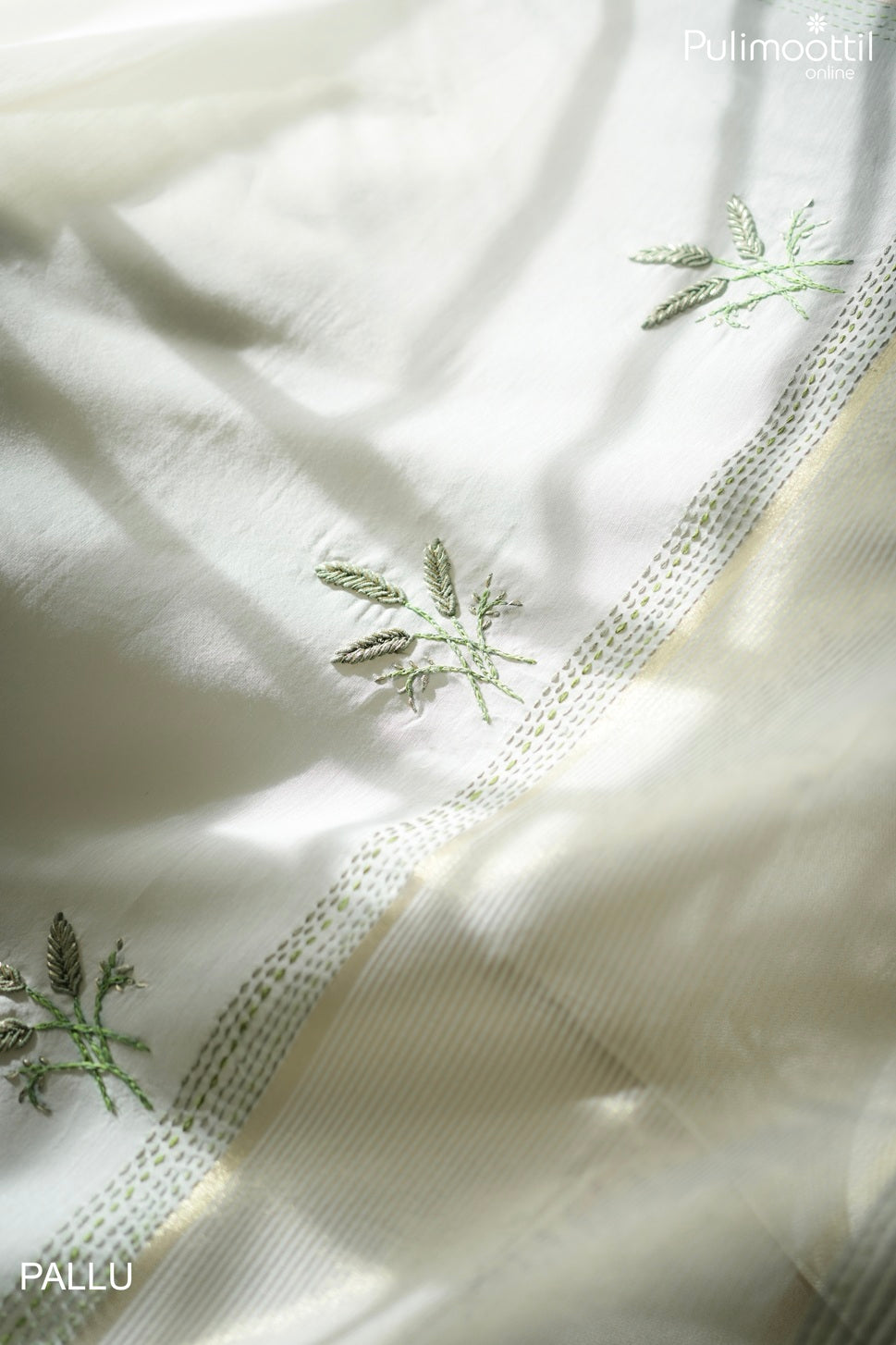 Off-white color Kerala paddy design saree