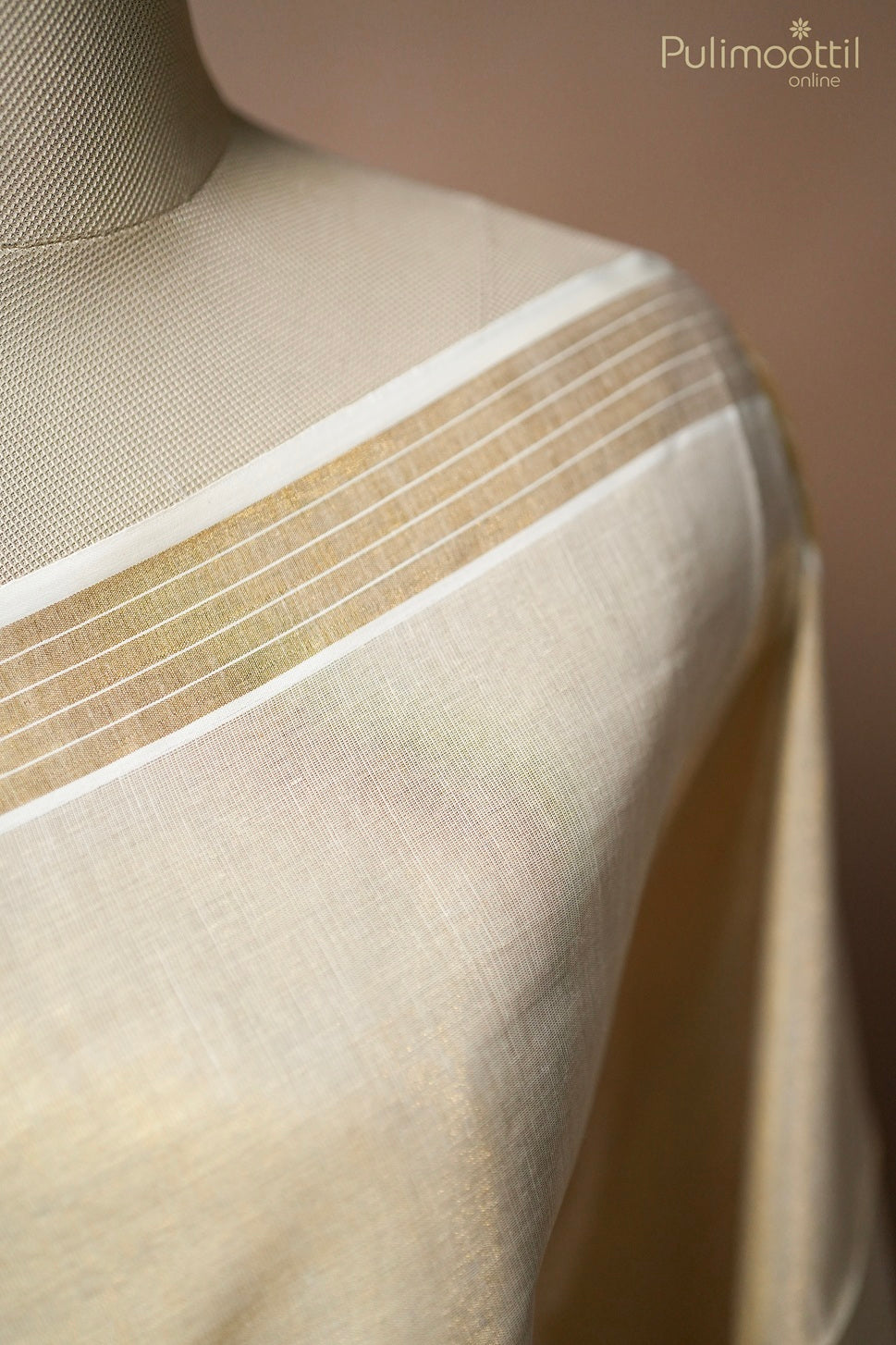 Kerala Traditional Golden Tissue Saree