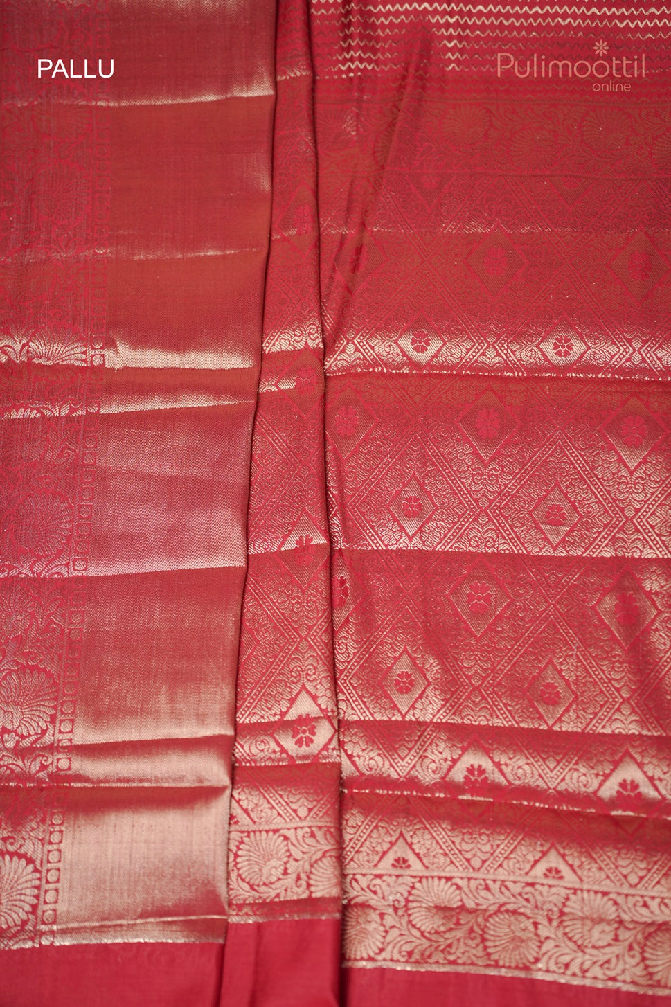 Red Colour Traditional Chiniya Silk Saree.