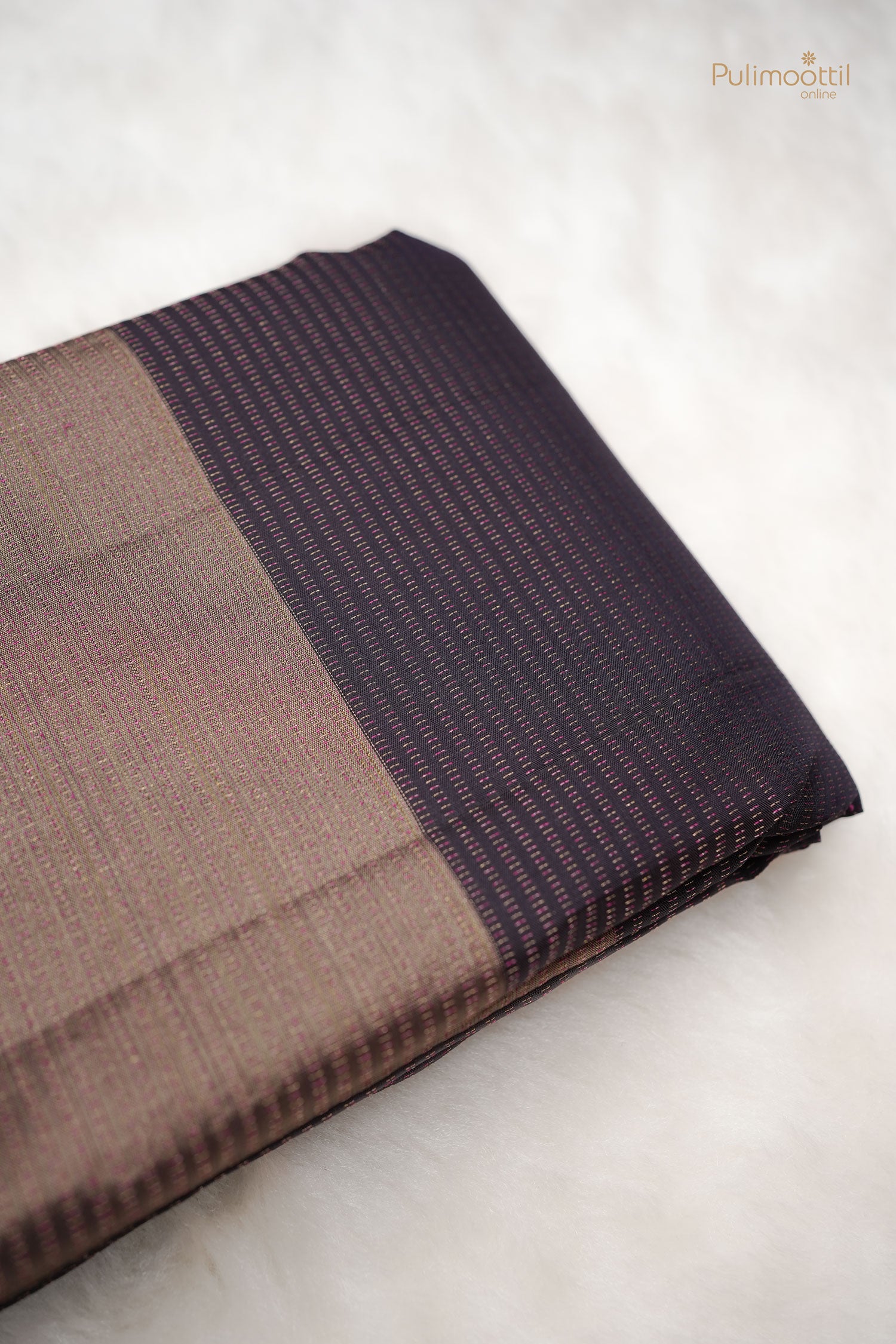 Heather Indigo Color Kanchipuram silk saree