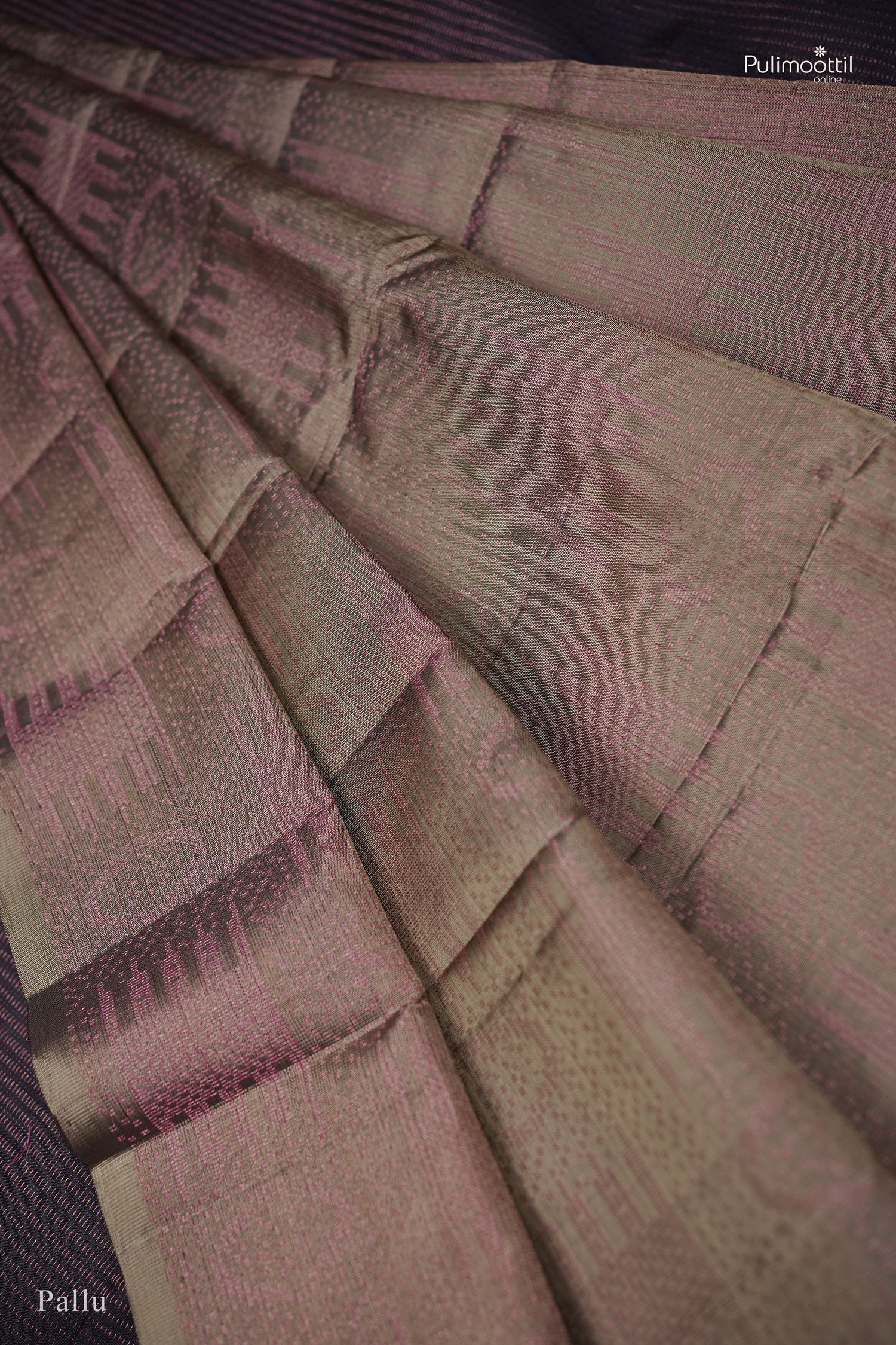 Heather Indigo Color Kanchipuram silk saree