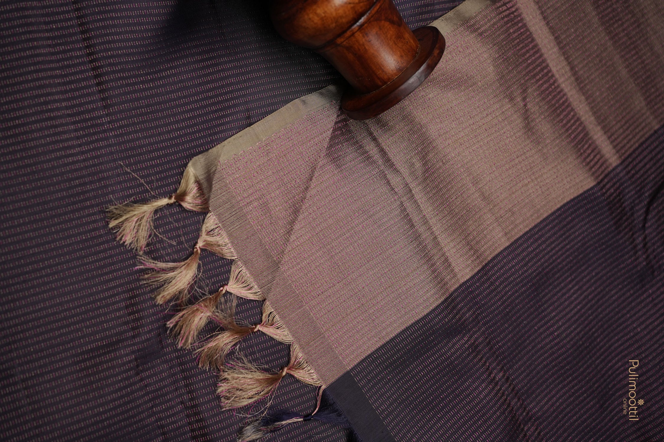 Heather Indigo Color Kanchipuram silk saree