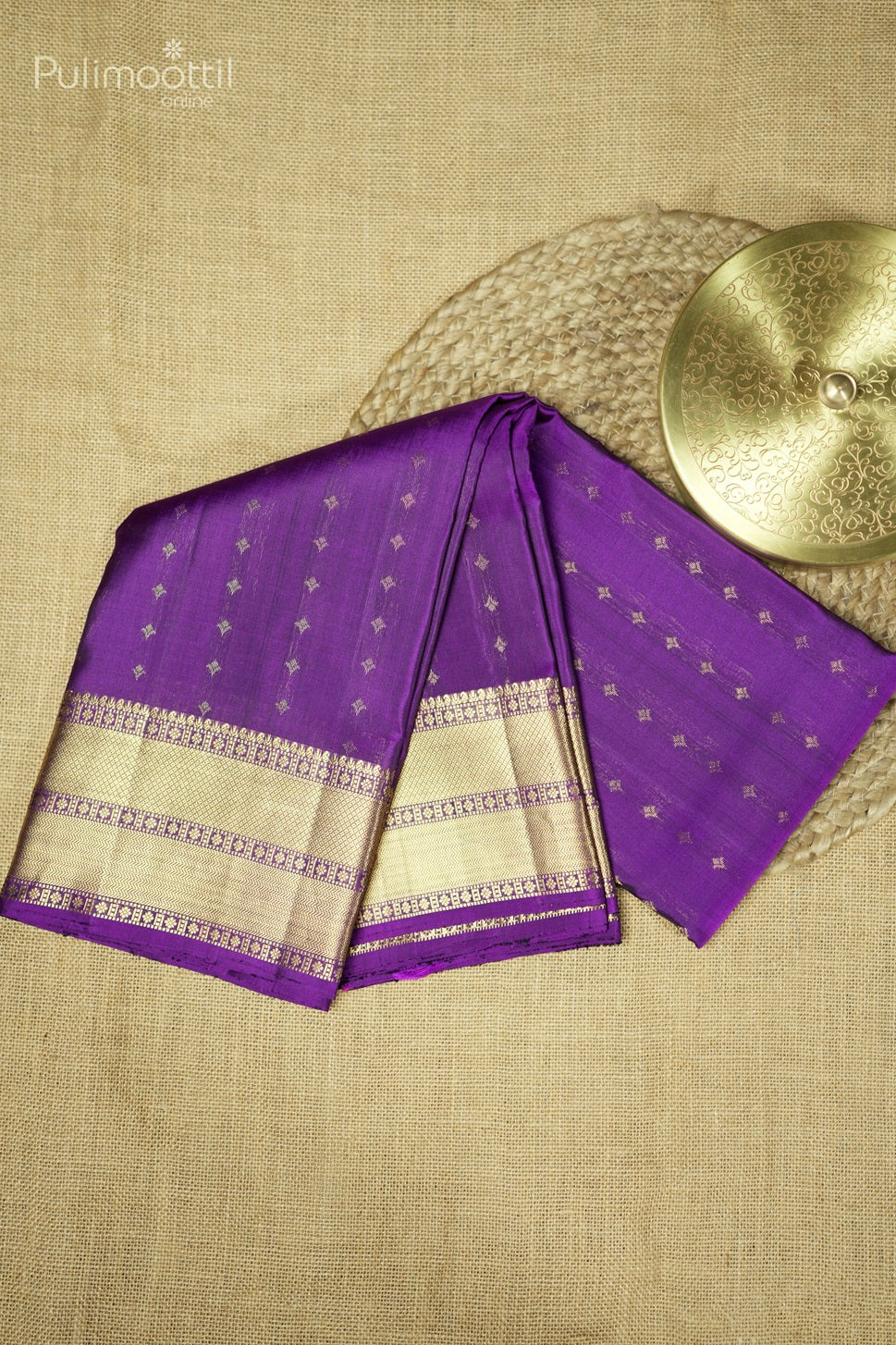 Violet Colour Kanchipuram Designer Saree