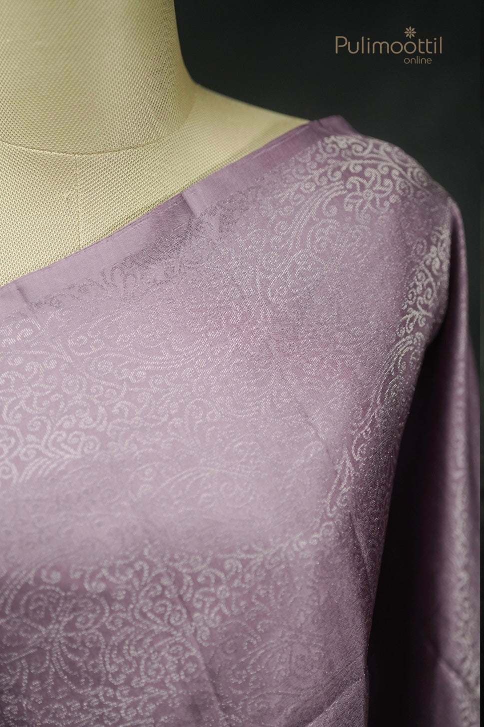 Pastel Lavender Colour Kanchipuram Designer Saree