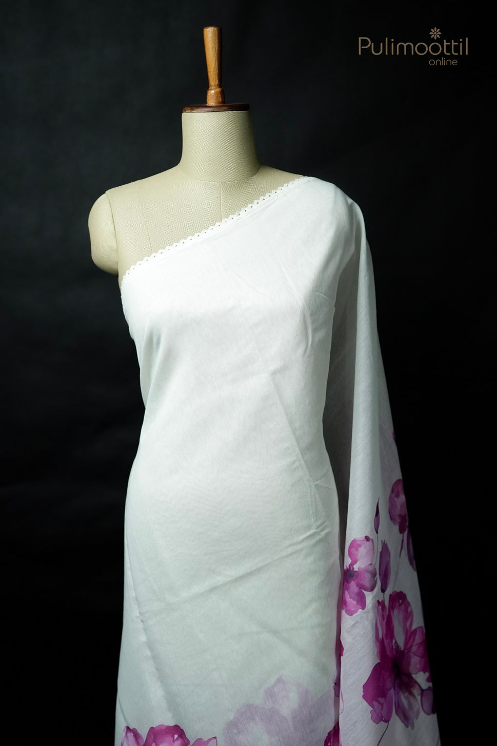 Cream Colour Semi Chanderi Fancy Saree