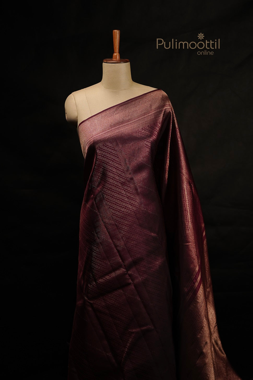 Maroon Color kanchipuram Brocade Wedding Saree