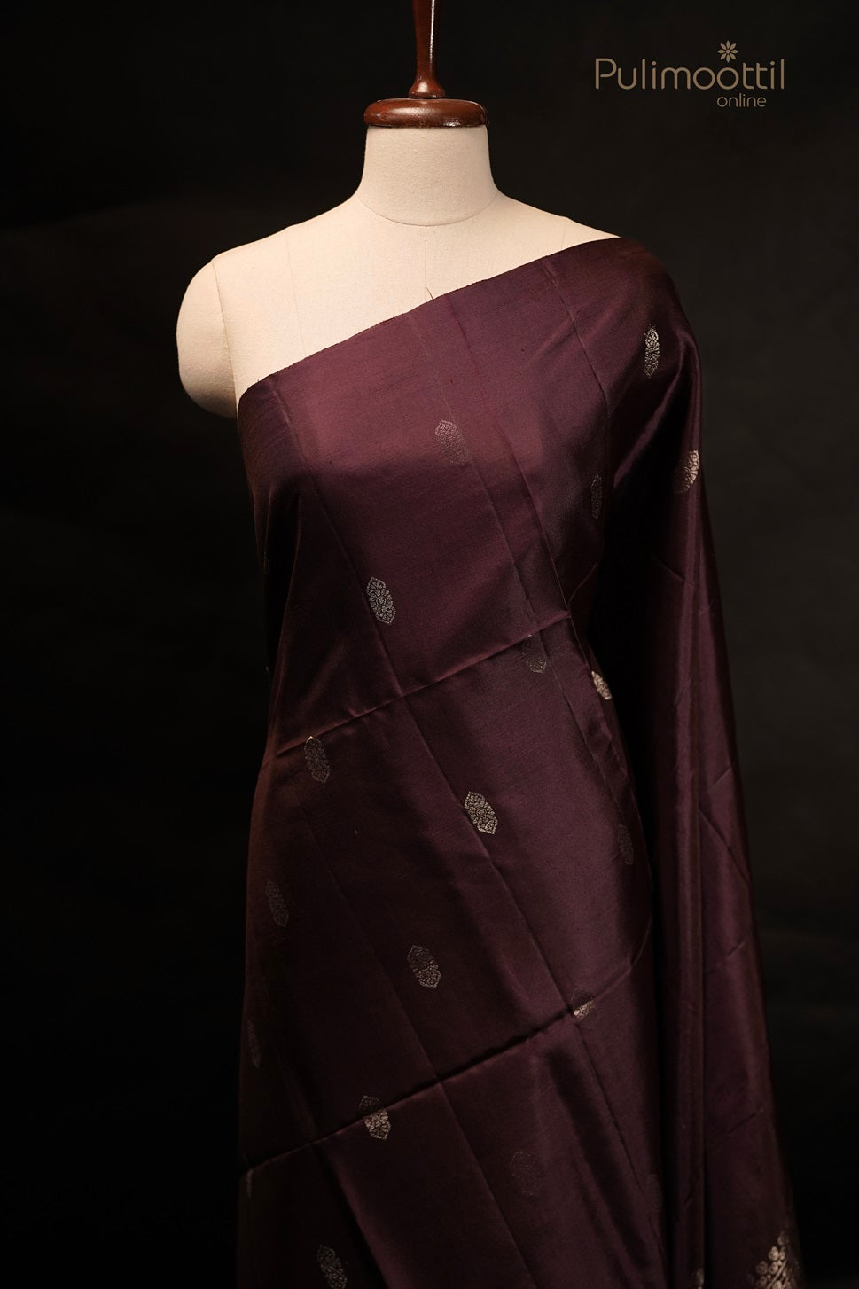Dark Purple Colour Kanchipuram Soft Silk Saree