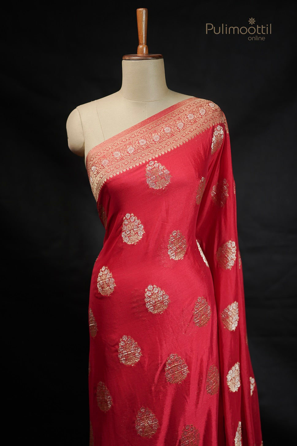 Chilly Red Colour Banarasi Silk Saree