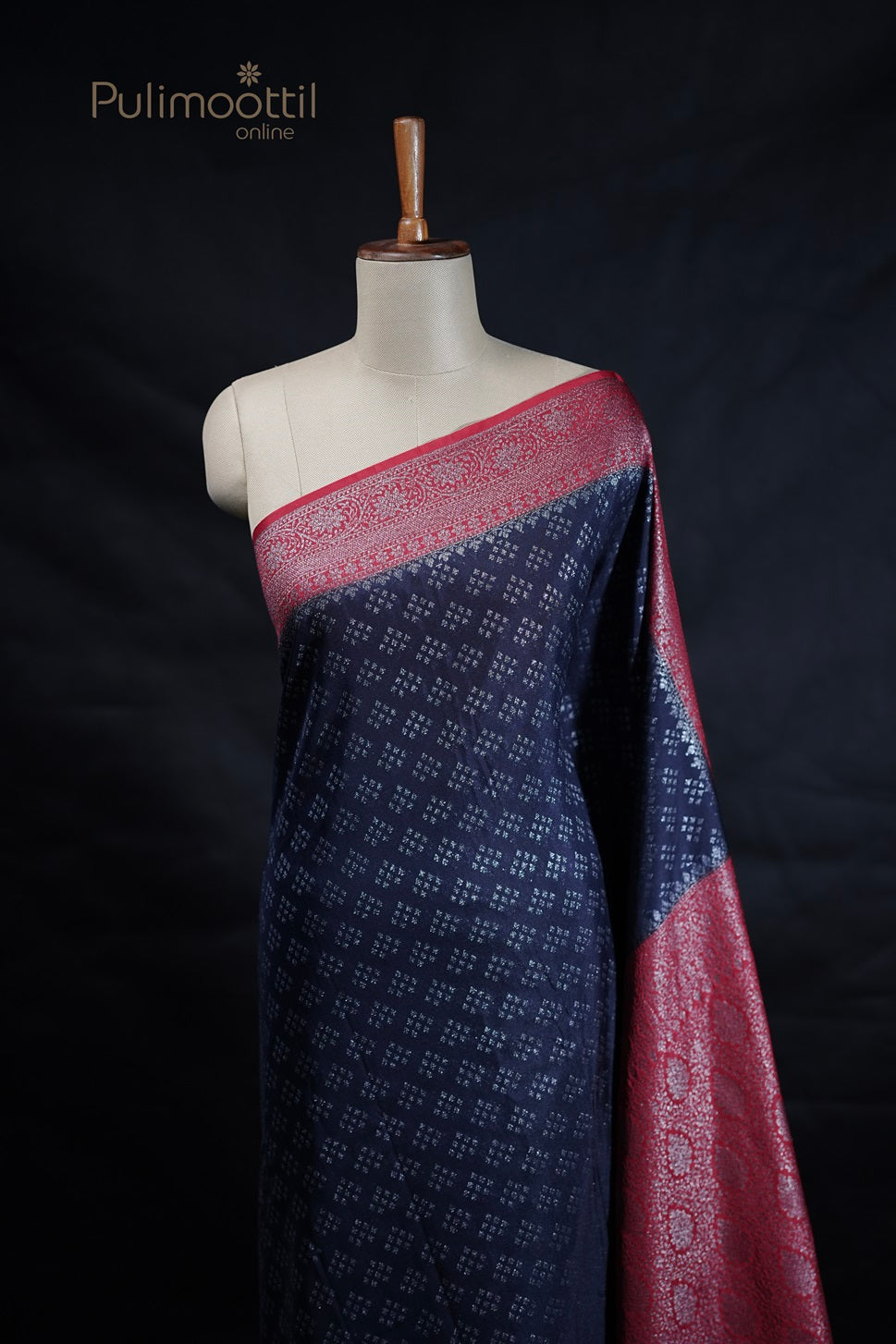 Dark Blue Colour Georgette Semi Banarasi Saree