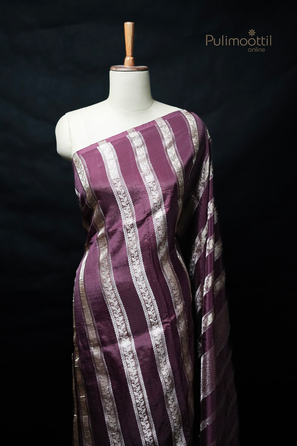 Dark Maroon Colour Chiniya Saree