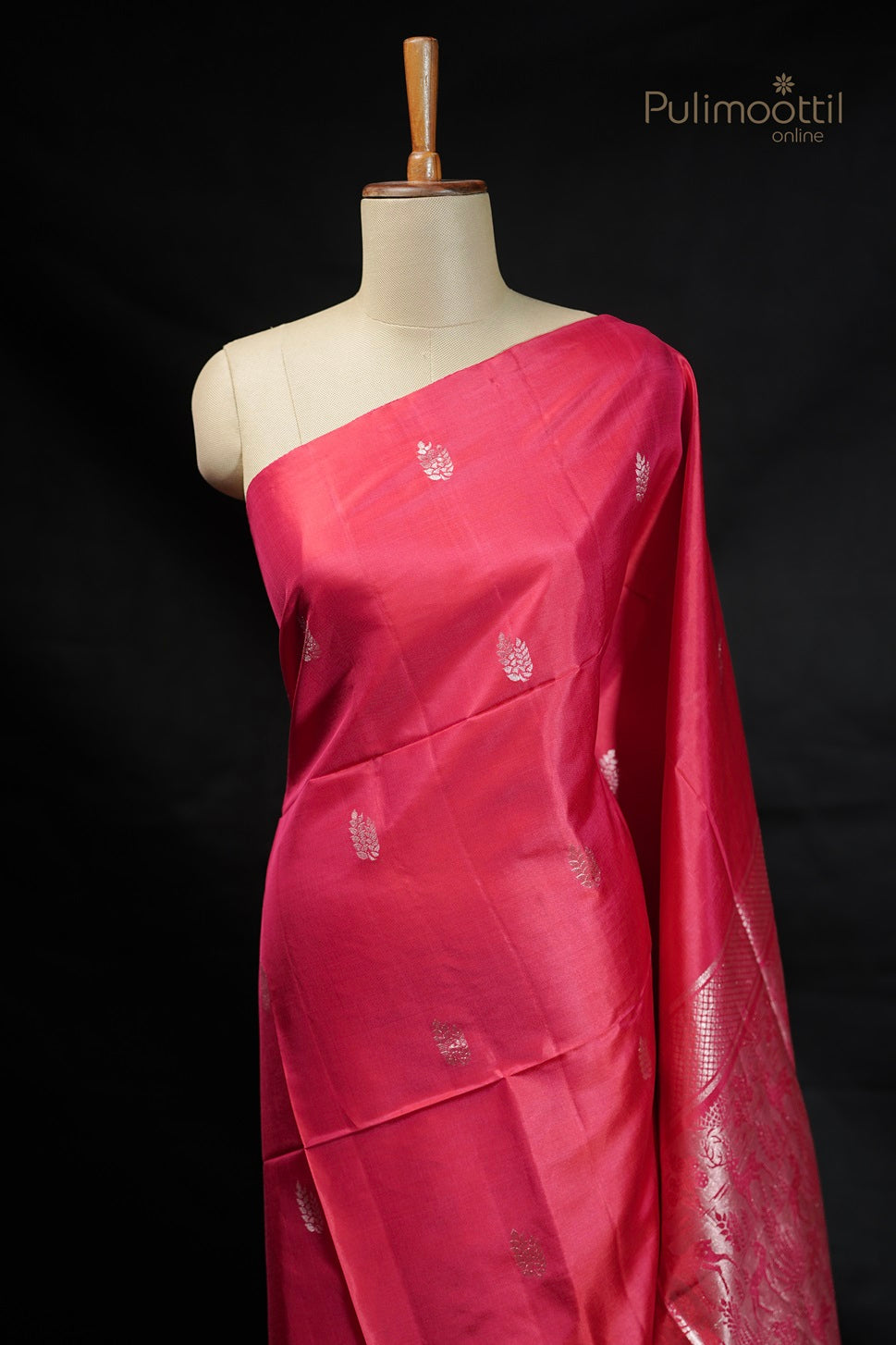 Reddish Pink Colour Kanchipuram Soft Silk Saree