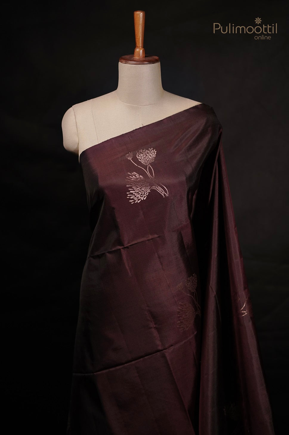 Dark Maroon Colour Kanchipuram Soft Silk Saree