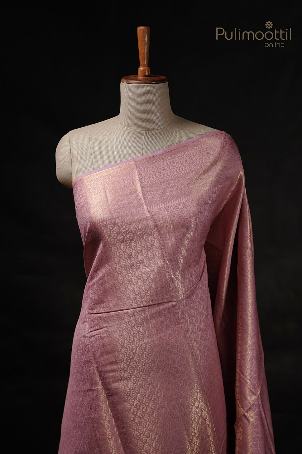 Peach Pink Colour Chiniya Silk Saree