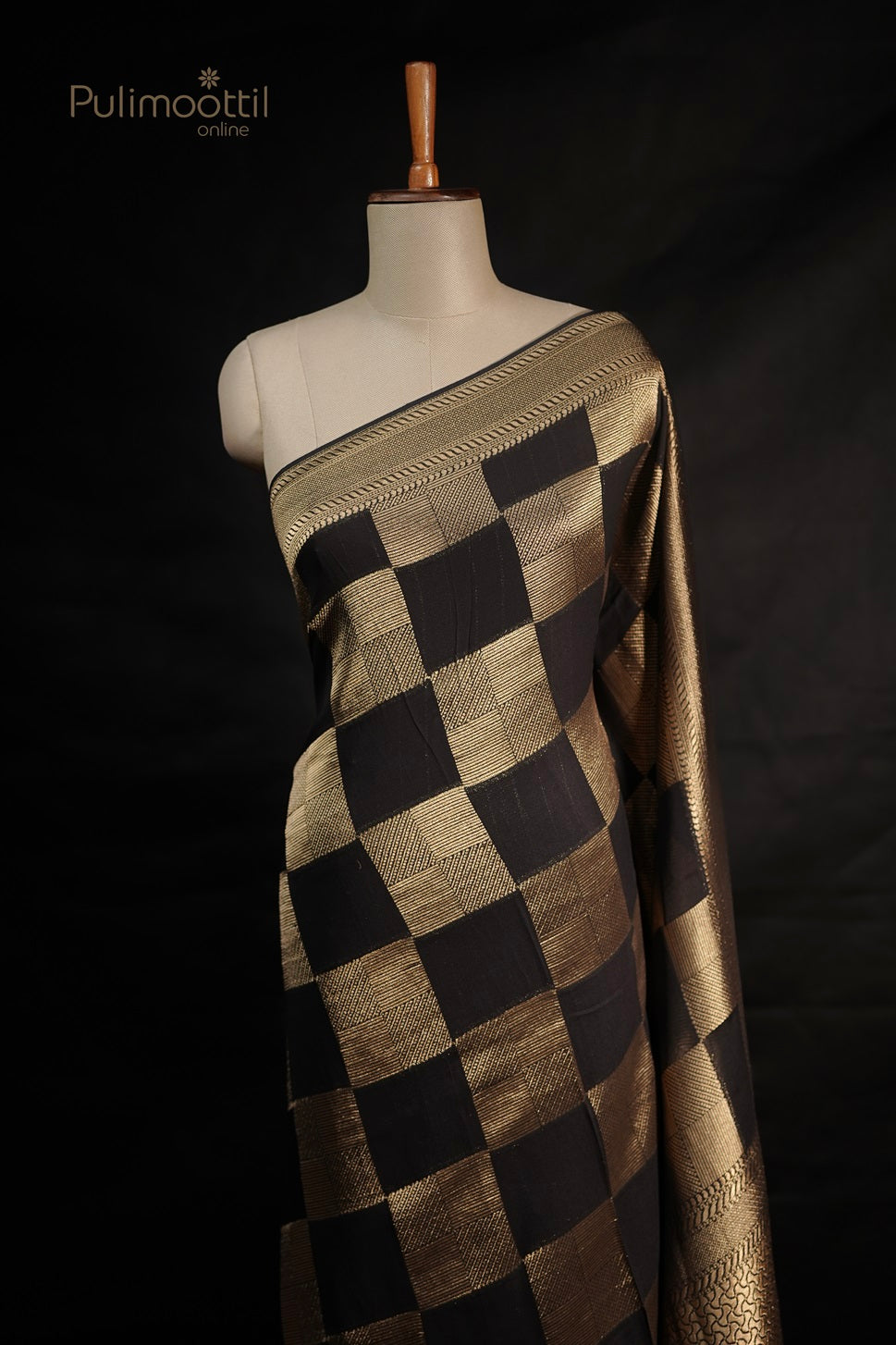 Black Colour Georgette Banarasi Saree