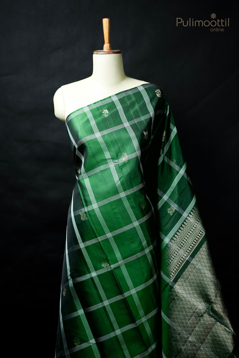 Dark Green Colour Kanchipuram Soft Silk Saree