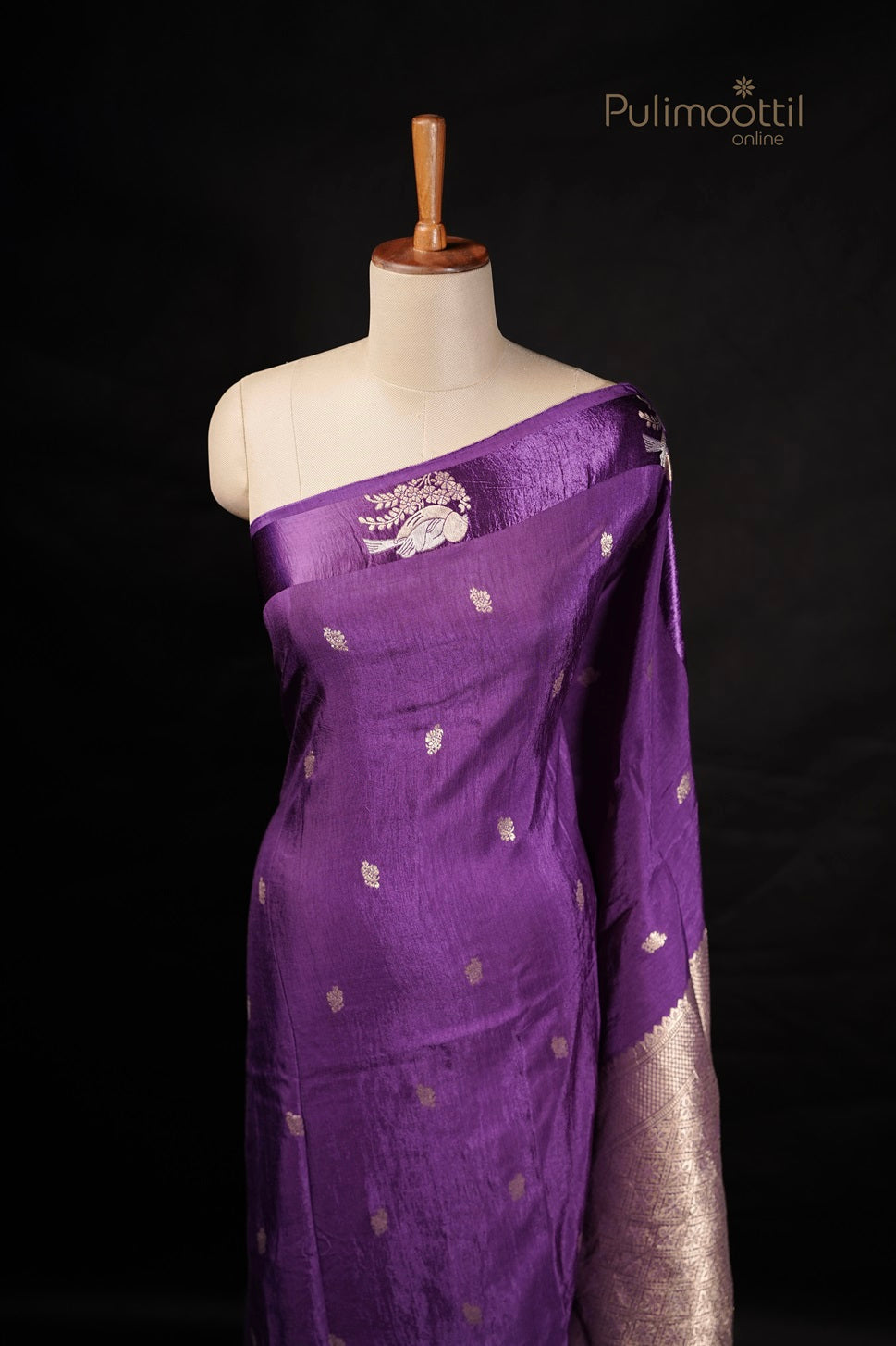 Violet Colour Banarasi Saree