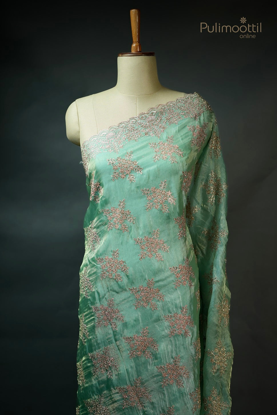 Light Aqua Green Colour Fancy Saree