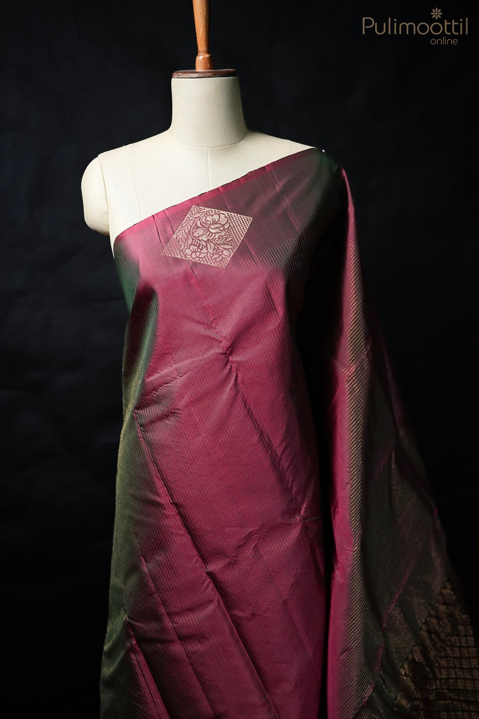 Dark Pink Colour Kanchipuram Designer Saree